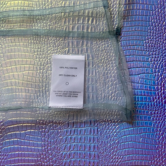 🌈 SOLD 🌈 ECKHAUS LATTA float blouse in liquid blue Japanese organza sheer mesh - Picture 15 of 16